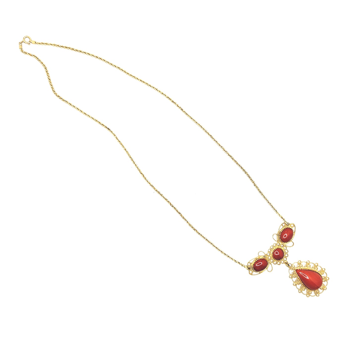NECKLACE IN FILIGREE AND SARDINIAN CORAL