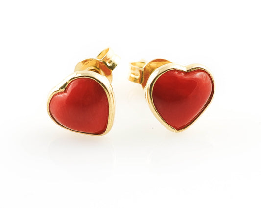 Heart Coral Earrings