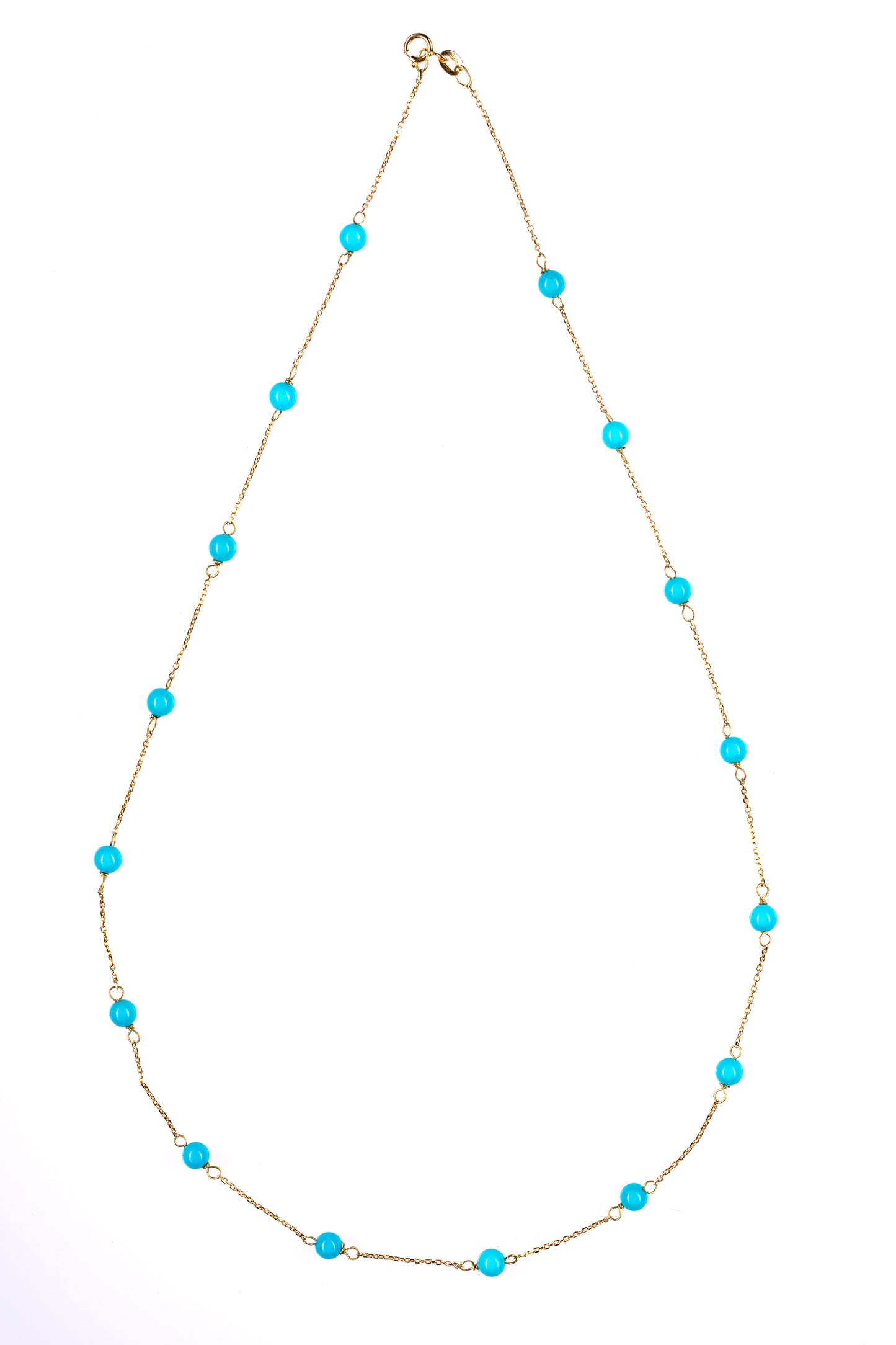 Gold necklace with Mediterranean coral beads (Sardinian coral)